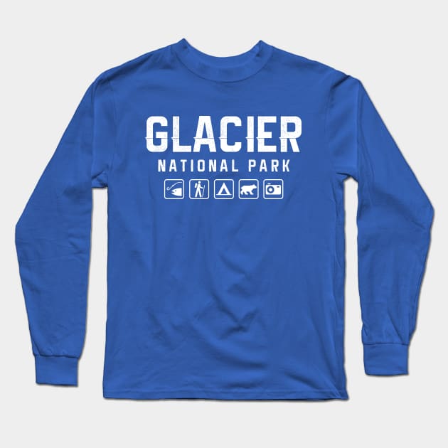 Glacier National Park, Montana Long Sleeve T-Shirt by npmaps